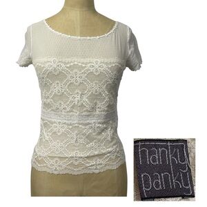 Romantic Boho Lace Top S Hanky Panky Ivory Cottagecore Angel Coquette Soft Girl